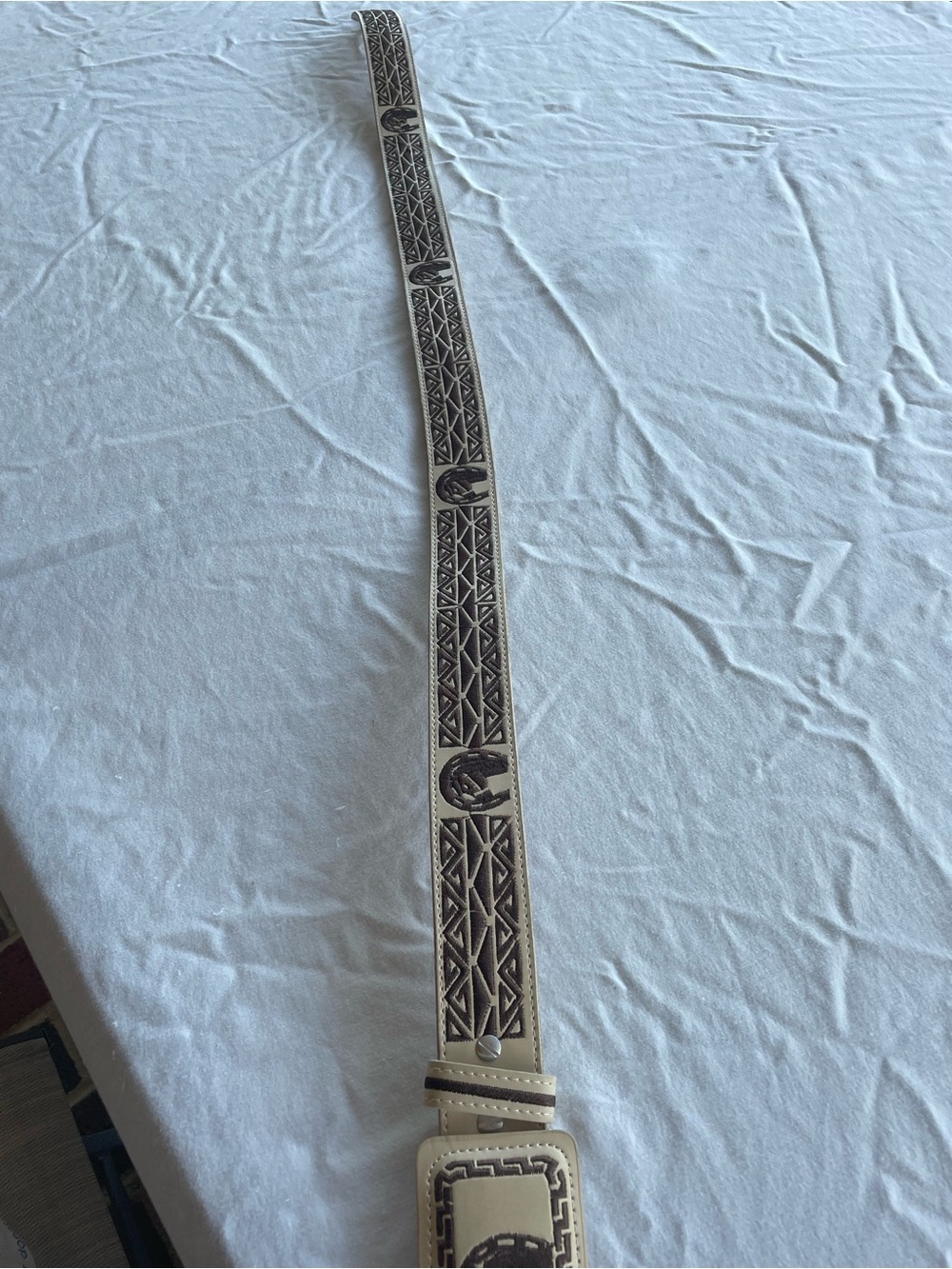 Vintage Luciano Natazzi Leather Embroidered Western Rodeo Belt 42”